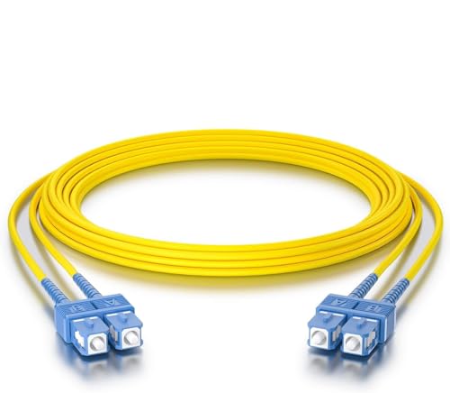 10Gtek SC zu SC OS2 Singlemode Duplex 10-Meter, LWL Glasfaser Patchkabel Fibre Optic Patch Cable 9/125μm LSZH, Yellow von 10Gtek