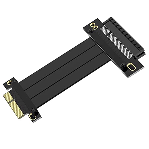 PCIE Extension Cable 3.0 4x to 8x Black Extension Riser Card Cable, Anti-interference EMI Material, 180 Degree Cable, 180mm von 10Gtek