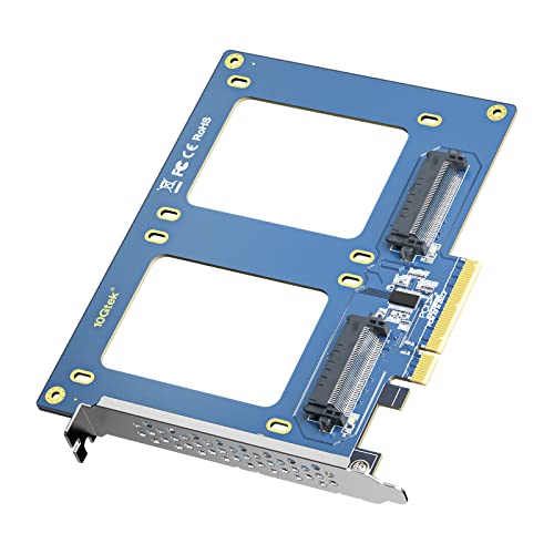 PCIe 3.0 to (2) U.2 SFF-8639 Adapter, X8, for 2.5’’ U.2 NVMe SSD or 2.5" SATA SSD von 10Gtek