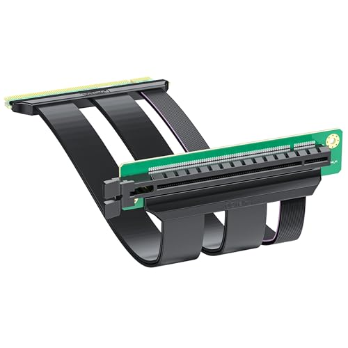 PCIe 4.0 Extension Cable, X16 to X16, M to F, 180° to 90°, Cable Length 20cm, for Computer Graphics Cards P444MF1520-B von 10Gtek