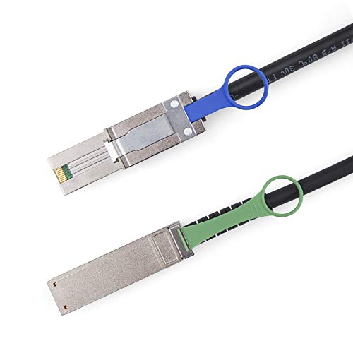 10Gtek® QSFP (SFF-8436) zu MiniSAS HD SFF-8088 DDR Hybrid SAS Kabel, External Mini SAS Kupfer Passive Cable for NetApp, 100-Ohm, 30AWG, 2-Meter(6.5-ft) von 10Gtek