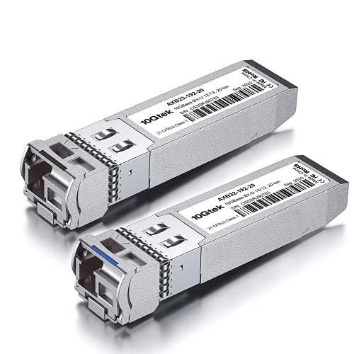 a Pair of 10Gb SFP+ Bidi Transceiver, 10GBase-BIDI 1270nm/1330nm SMF, bis zu 10-20 km, Kompatibel für Cisco SFP-10G-BXD-I/SFP-10G-BXU-I, Ubiquiti UniFi, Mikrotik, Netgear, D-Link und mehr von 10Gtek