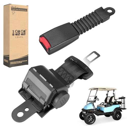 10L0L Golfwagen-Sicherheitsgurte für EZGO, Club Car, Yamaha 42" universelle einziehbare Sicherheitsgurte mit Schnallen – mit DOT-Zertifizierung von 10L0L