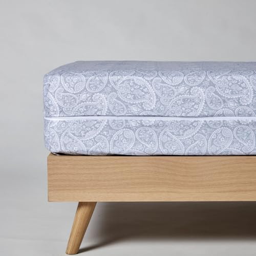 10XDIEZ Cashmere graue Bettwäsche mit Muster - Matratzenschoner mit weichem Griff (Grau - 105x190 cm.) von 10XDIEZ