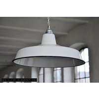 Fabriklampe 41cm Emaillelampe Enamel Weiß Fabriklampe 41cm Emaillelampe Enamel Weiß von 10kgdesign
