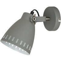 Italux - Franklin - Industrie- und Retro-Wandleuchte Satin Grey 1 Light mit grauem Schirm, E27 von ITALUX