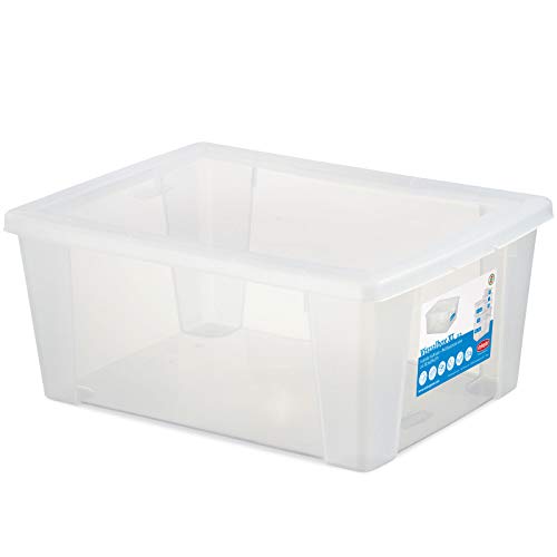 1 x Aufbewahrungsbox mit Deckel 15 Liter - 39x29x17 cm - transparent stapelbar LEBENSMITTELECHT - Kunststoff Box Kiste - Plastik Behälter Organizer - Büro Haushalt Küche Kinderzimmer Spielzeugkiste von #11