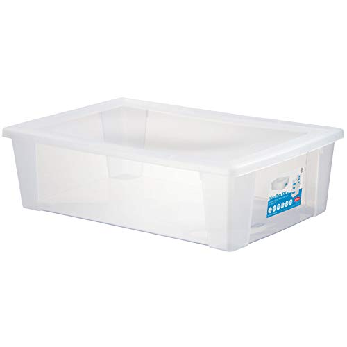 1 x UNTERBETTKOMMODE - Aufbewahrungsbox mit Deckel 30 Liter 59x39x17 cm - transparent stapelbar LEBENSMITTELECHT - Kunststoff Box Kiste - Plastik Behälter Organizer Büro Haushalt Küche Kinderzimmer von #11