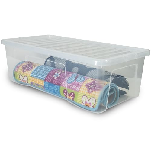 #11 1x Aufbewahrungsbox mit Deckel 62 Liter - 80x40x25cm - transparent - stapelbar von #11