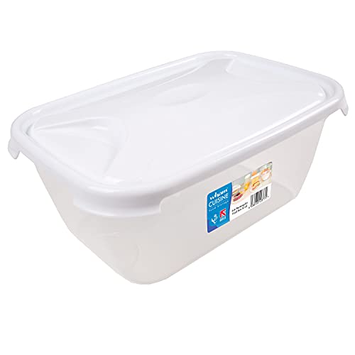 #11 2 Stück Vorratsdose Set 6 Liter mit Deckel Frischhaltedose - Aufbewahrungsbox mit Deckel | lebensmittelecht - transparent mit weißem Deckel - rechteckig von #11