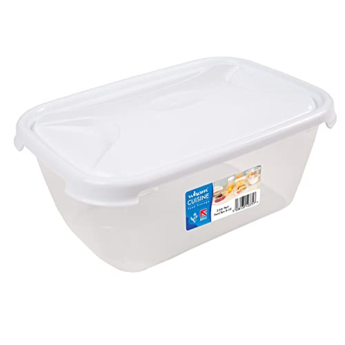 #11 2X Vorratsdose 3,6 Liter mit Deckel Frischhaltedose - Aufbewahrungsbox mit Deckel - lebensmittelecht - transparent mit weißem Deckel - rechteckig von #11