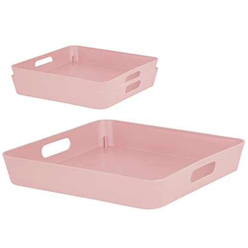 #11 3X Ordnungsbox - 5 cm hoch pink - 30x 30 cm - Ordnungskorb - Regalorganizer Wandregal von #11