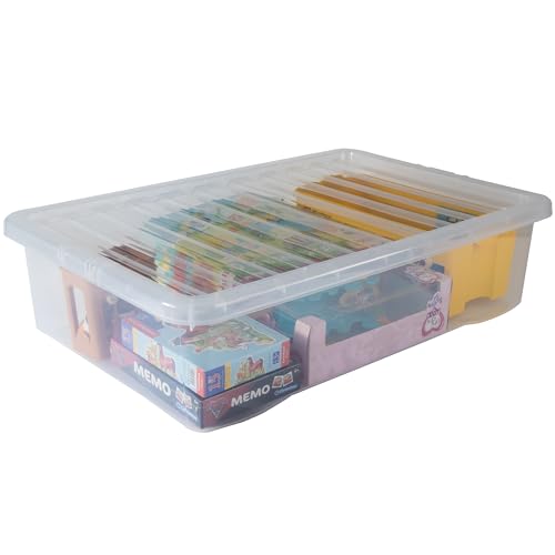 #11 5x Unterbettkommode Aufbewahrungsbox mit Deckel 46 Liter - 72x48x18cm - transparent | stapelbar #11 5x Unterbettkommode Aufbewahrungsbox mit Deckel 46 Liter - 72x48x18cm - transparent | stapelbar von #11