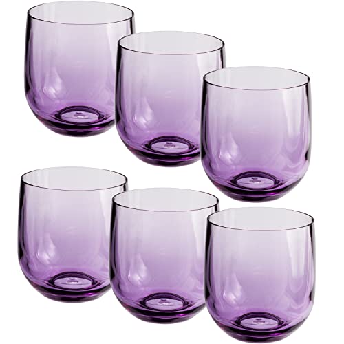 #11 6 Stück Acryl Trinkglas LILA - 300 ml - für 6 Personen - Camping Glas Set - bruchfest - Kunststoff Party Picknick Kinder Wasserglas von #11