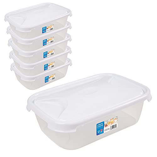 #11 6 Stück Vorratsdosen-Set 2,7 Liter mit Deckel - Frischhaltedose - Aufbewahrungsbox - lebensmittelecht - transparent - rechteckig von #11