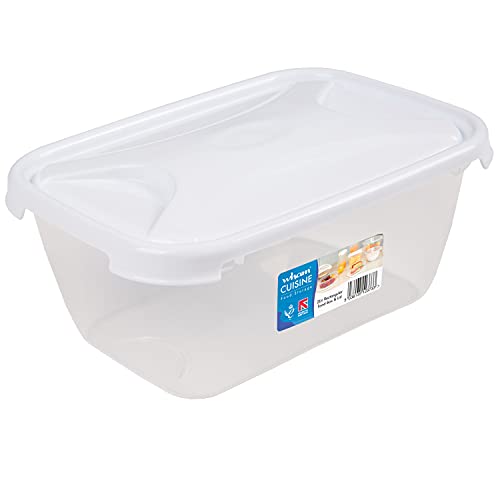 #11 6er Set Vorratsdosen 2 Liter mit Deckel - Frischhaltedosen - Aufbewahrungsbox - Lebensmittelecht - Transparent - Weißer Deckel - Rechteckig von #11