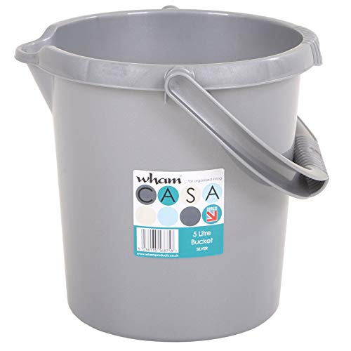 #11 Eimer mit Ausguss und Henkel - 5 Liter - grau - Putzeimer Haushalt Küche Bad Camping Kunststoff Eimer Haushaltseimer Wassereimer von #11