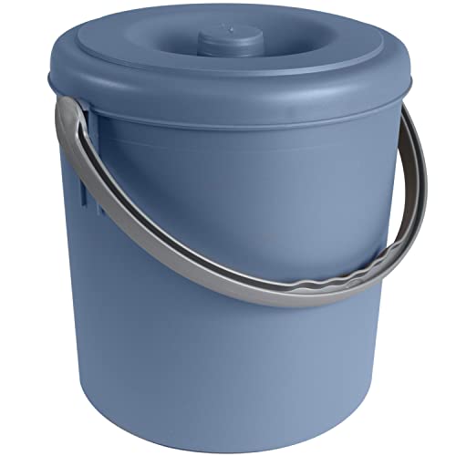 #11 Mülleimer 25 Liter mit verschließbarem Deckel und Henkel - Petrolblau - 39cm hoch - Ø31cm | Abfallsammler Biomüll Eimer Küche Mülltonne Windeleimer Senioren Baby Kunststoff rund von #11