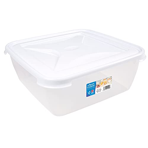 #11 Vorratsdose 10 Liter mit Deckel Frischhaltedose - Gärbox Aufbewahrungsbox mit Deckel - lebensmittelecht - transparent mit weißem Deckel - quadratisch von #11