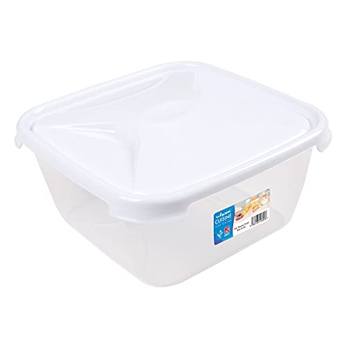#11 Vorratsdose 2 Liter mit Deckel Frischhaltedose - Aufbewahrungsbox mit Deckel - lebensmittelecht - transparent mit weißem Deckel - quadratisch #11 Vorratsdose 2 Liter mit Deckel Frischhaltedose - Aufbewahrungsbox mit Deckel - lebensmittelecht - transparent mit weißem Deckel - quadratisch von #11