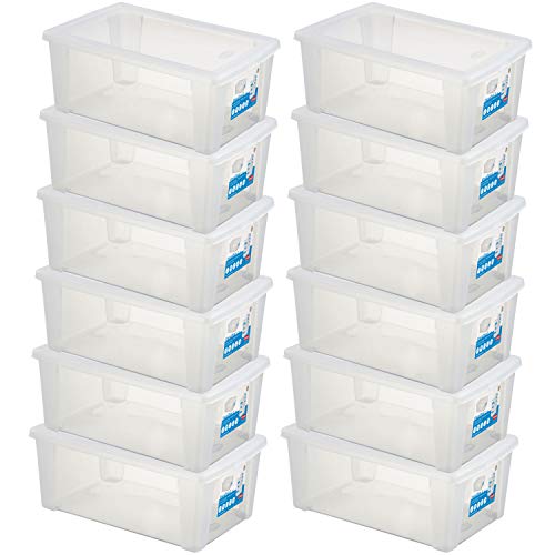 12 x Aufbewahrungsbox mit Deckel 10 Liter 36x25x14 cm - transparent stapelbar LEBENSMITTELECHT - Schuhboxen Shoe Box - Kunststoff Kiste - Plastik Behälter Organizer Büro Haushalt Küche Kinderzimmer von #11