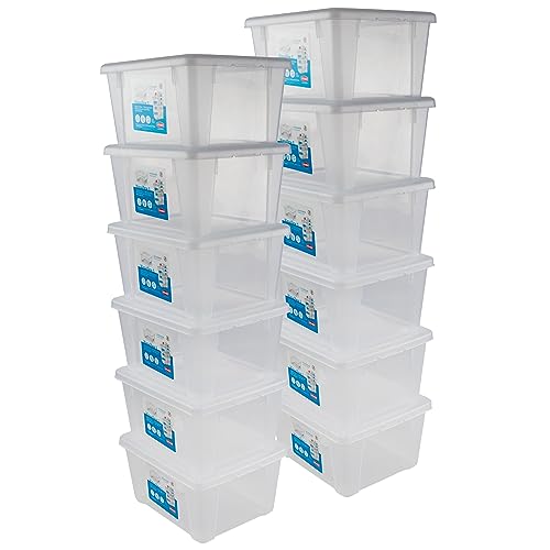 12 x Aufbewahrungsbox mit Deckel 2 Liter - 19x16x10 cm - transparent stapelbar LEBENSMITTELECHT - Kunststoff Box Kiste - Plastik Behälter Organizer - Büro Haushalt Küche Kinderzimmer Spielzeugkiste von #11