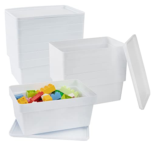 12 x Ordnungsbox mit Deckel - stapelbar - weiß - DINA5 Format - 12 cm hoch - 17x25x12 cm - 3,6 Liter - Ordnungskorb Schubladenorganizer Organizerbox Ordnungssystem Kunststoff Aufbewahrung Schrank Bad von #11