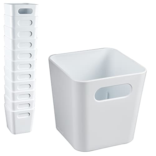 12x Ordnungsboxen - 10 cm hoch - WEIß - 10x10x10cm - 720 ml - Ordnungskorb - Schubladenorganizer Schublade - Organizerbox - Ordnungssystem Kunststoff - Aufbewahrung Bad Korb Schrank Schreibtisch Kiste von #11