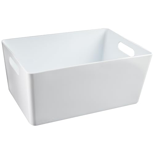 12x Ordnungsbox - 11 cm hoch - WEIß - 25x17x11cm - 3,9 Liter - DINA5 - Schubladenorganizer | Ordnungskorb Schublade - Organizerbox Ordnungssystem Kunststoff Aufbewahrung Bad Korb Schrank Schreibtisch von #11