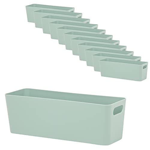 12x Ordnungsboxen - 10 cm hoch - grün - 30x10x10cm - 2 Liter - Ordnungskorb - Schubladenorganizer von #11