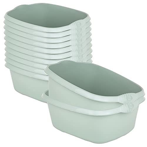 12x Schüssel Set grün - 12 Liter - 39x32 cm - rechteckig - Waschschüssel Set Spülschüssel Set Wasserschüssel Set - Lebensmittelecht - Kunststoff Spüle von #11