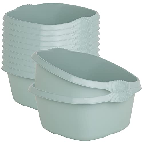 12x Schüssel Set grün - 9 Liter - 32x32 cm - quadratisch - Waschschüssel Set Spülschüssel Set Wasserschüssel Set - Lebensmittelecht - Kunststoff Spüle von #11