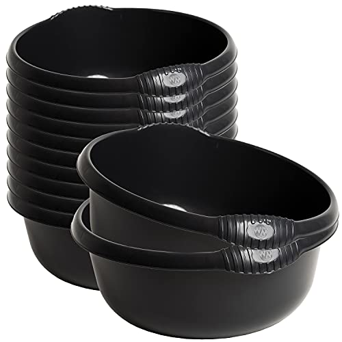 12x Schüssel Set rund schwarz - 4,5 Liter - 28 cm - Waschschüssel Spülschüssel Wasserschüssel - Lebensmittelecht - Kunststoff Spüle von #11