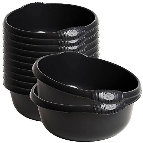12x Schüssel Set Rund Schwarz - 7 Liter - 32 cm - Waschschüssel, Spülschüssel, Wasserschüssel - Lebensmittelecht - Kunststoff Spüle von #11