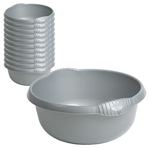 12x Schüssel rund grau - 4,5 Liter - 28 cm - Waschschüssel Spülschüssel Wasserschüssel - Lebensmittelecht - Kunststoff Spüle von #11