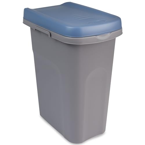 15L Mülleimer blau Deckel Recycling Mülltrennung Abfalleimer Abfallbehälter Müll Küche rechteckig Abfallsammler 15 Liter Kunststoff Eimer Mülltonne Schmal Müllsackhalterung Abfall Papierkorb von #11