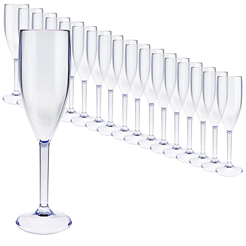 18 x Acryl (SAN) Champagner Fluter Sektglas 150 ml blau transparent - BPA frei - Gläser Set - Champagnerglas von #11