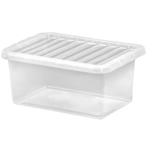 1x Aufbewahrungsbox mit Deckel 11 Liter - 36x25x17cm - transparent - stapelbar von #11