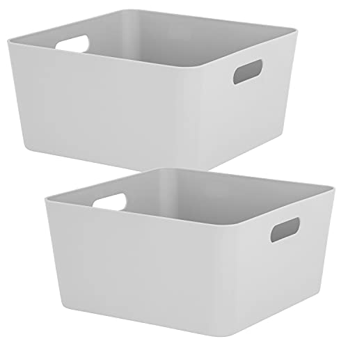 2X Ordnungsbox - 15 cm hoch - grau - 30x 30 cm - Ordnungskorb - Regalorganizer Wandregal von #11