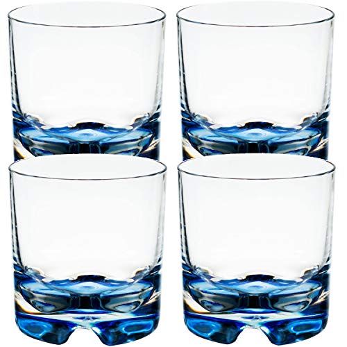 4 x Polycarbonat Trinkglas 200 ml Blauer Boden - Wasserglas Gläser - Trinkbecher Kinderglas Saftglas Whiskey Tumbler - Camping Küche Zubehör - elegant - Outdoor Partyglas - Kunststoff Glas Picknick von #11