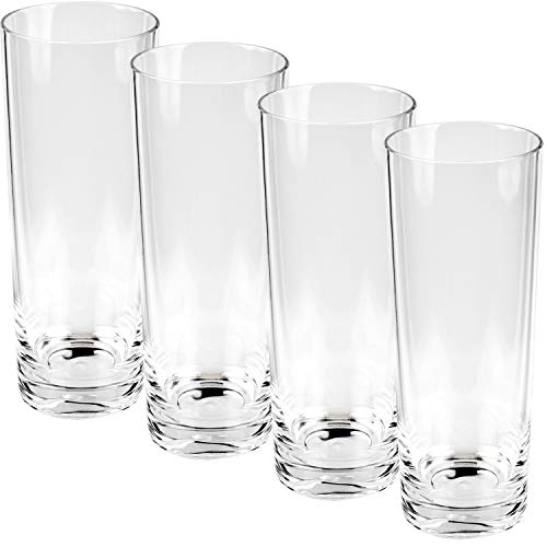 4 x Polycarbonat Trinkglas 300 ml klar transparent - Wasserglas Gläser - Trinkbecher Kinderglas Saftglas Whiskey Tumbler - Camping Küche Zubehör - elegant - Outdoor Partyglas Kunststoff Glas Picknick von #11