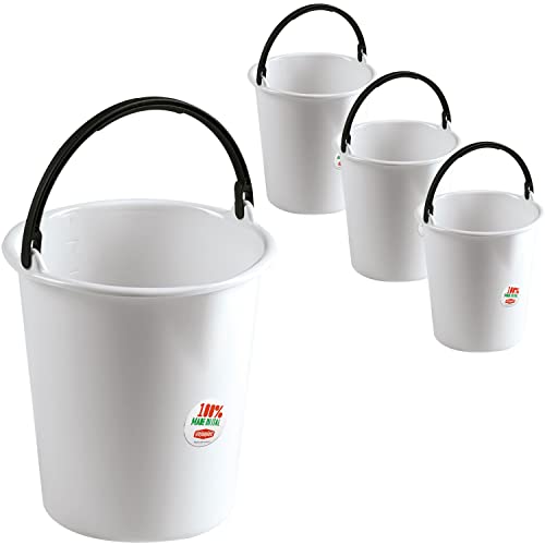 4X Eimer mit Ausguss und Henkel - 7 Liter - weiß - Putzeimer Haushalt Küche Bad Camping Kunststoff Eimer Haushaltseimer Wassereimer 4X Eimer mit Ausguss und Henkel - 7 Liter - weiß - Putzeimer Haushalt Küche Bad Camping Kunststoff Eimer Haushaltseimer Wassereimer von #11