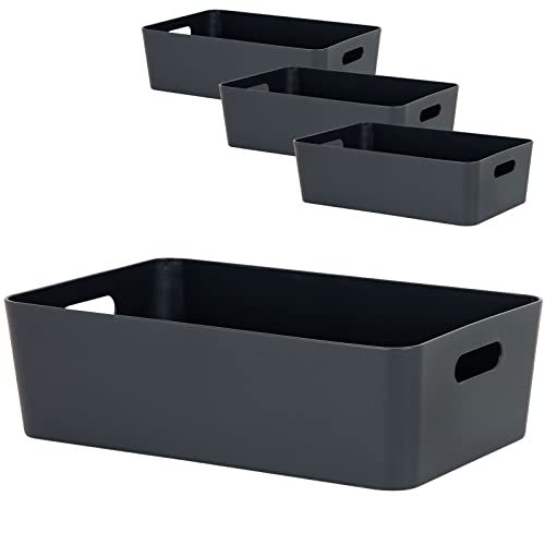4x Ordnungsbox - 12 cm hoch - anthrazit - 39,5x 25 cm - Ordnungskorb - Regalorganizer Wandregal 4x Ordnungsbox - 12 cm hoch - anthrazit - 39,5x 25 cm - Ordnungskorb - Regalorganizer Wandregal von #11