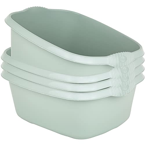 4x Schüssel Set grün - 12 Liter - 39x32 cm - rechteckig - Waschschüssel Set Spülschüssel Set Wasserschüssel Set - Lebensmittelecht - Kunststoff Spüle von #11