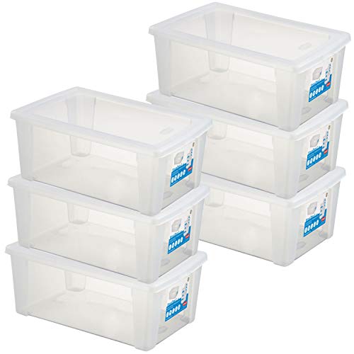 6 x Aufbewahrungsbox mit Deckel 10 Liter - 36x25x14 cm - transparent stapelbar LEBENSMITTELECHT - Schuhboxen Shoe Box Kunststoff Kiste - Plastik Behälter Organizer Büro Haushalt Küche Kinderzimmer von #11