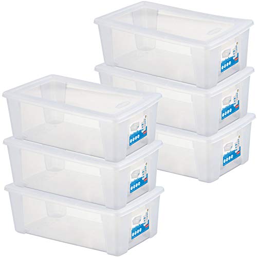 6 x Aufbewahrungsbox mit Deckel 5 Liter - 32x19x11 cm - transparent stapelbar LEBENSMITTELECHT - Schuhboxen Shoe box Kunststoff Kiste - Plastik Behälter Organizer - Büro Haushalt Küche Kinderzimmer von #11