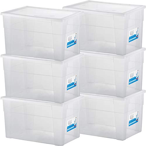 6 x Aufbewahrungsbox mit Deckel 62 Liter - 59x39x35 cm - transparent stapelbar LEBENSMITTELECHT - Kunststoff Box Kiste - Plastik Behälter Organizer - Büro Haushalt Küche Kinderzimmer Spielzeugkiste 6 x Aufbewahrungsbox mit Deckel 62 Liter - 59x39x35 cm - transparent stapelbar LEBENSMITTELECHT - Kunststoff Box Kiste - Plastik Behälter Organizer - Büro Haushalt Küche Kinderzimmer Spielzeugkiste von #11