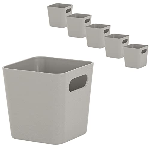6 x Ordnungsbox - 10 cm hoch - Taupe - 10 x 10 cm - Ordnungskorb - Regalorganizer Wandregal - Schubladen Organizer schmaler Korb Badezimmer von #11
