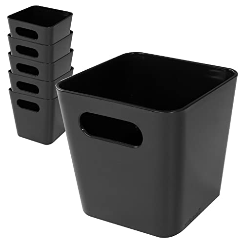 6 x Ordnungsbox - 10 cm hoch - schwarz - 10 x 10 cm - Ordnungskorb - Regalorganizer Wandregal - Schubladen Organizer schmaler Korb - Badezimmer von #11