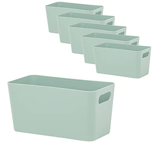 6x Ordnungsboxen - 10 cm hoch - grün - 20x10x10cm - 1,4 Liter - Ordnungskorb - Schubladenorganizer von #11